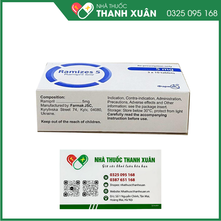 Thuốc Ramizes 5 điều trị tăng huyết áp, suy tim sung huyết